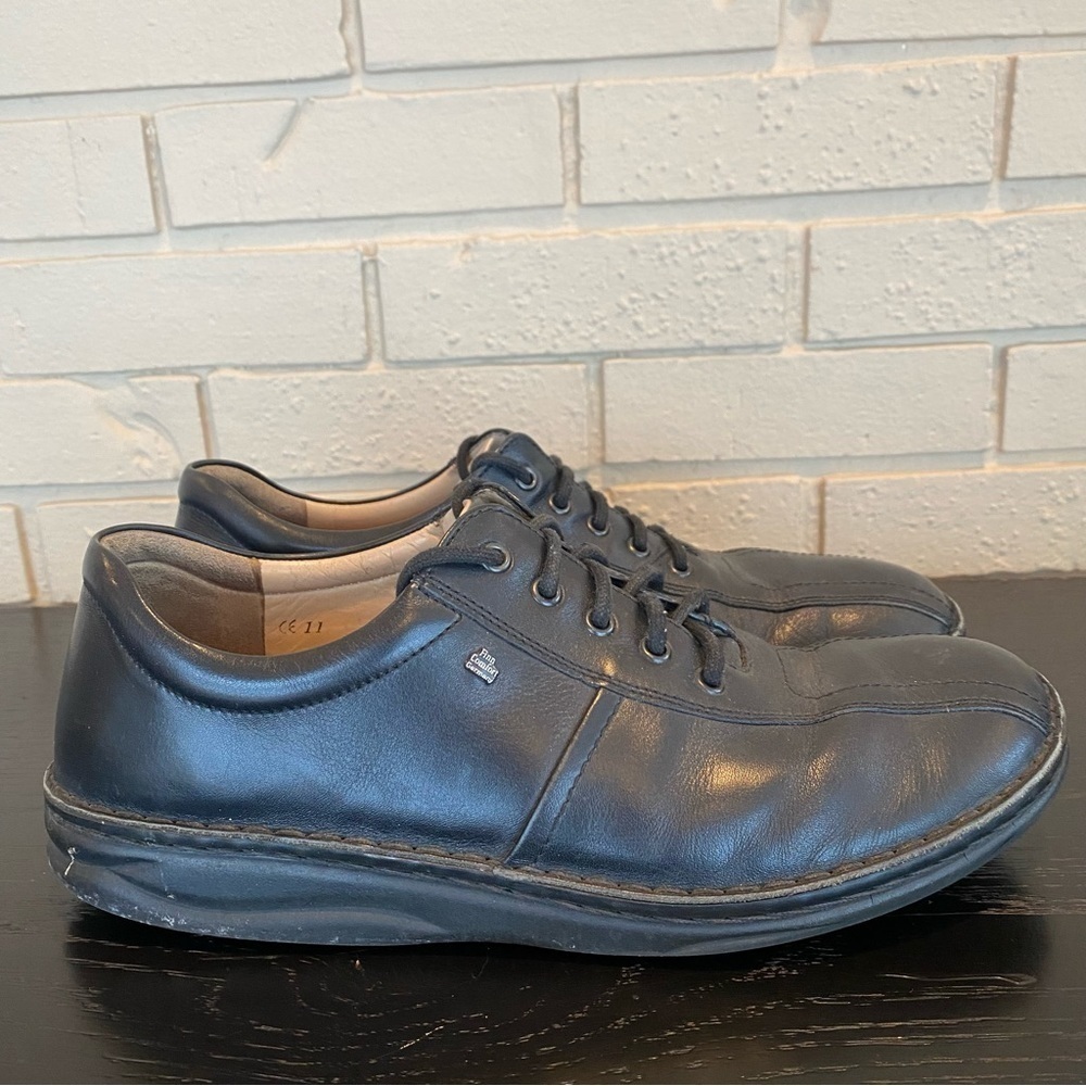 FINN COMFORT Size 11 Oxfords Lace-up Comfort Shoes - Black Leather - Men’s